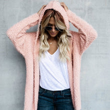 Load image into Gallery viewer, SVOKOR Hooded Long Section Cardigan Warm Autumn Winter Women Sweater Loose Women's Knitted Jacket
