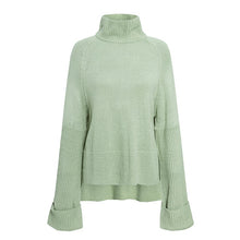 Load image into Gallery viewer, Femajor Women Autumn Winter Turtleneck Sweater Jumper Female 2019 Fashion Brown Loose Bell Sleeve Knit Tops Pullover Pit Sweater