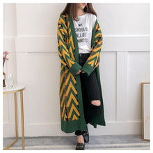 Load image into Gallery viewer, HSA Women Long Sweater Cardigans 2018 Autumn Winter Long Sweater Jacket Geometric Knit Cardigans Long Overcoat winter coat woman